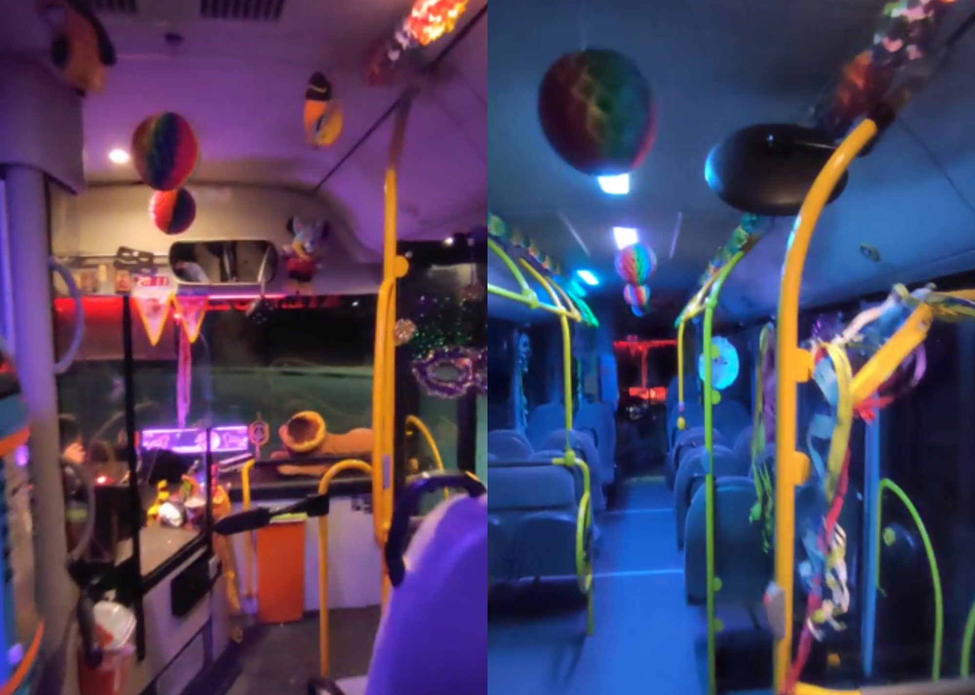 Μάσκες, σερπαντίνες και πολύχρωμα φώτα – Viral το στολισμένο λεωφορείο με αποκριάτικα